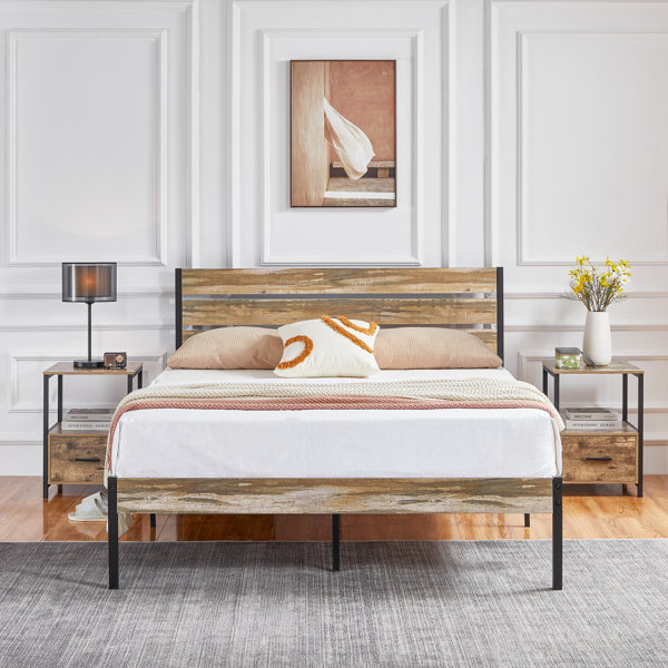 Trent Austin Design® Huntingdon 3 Piece Slate Bedroom Set Wood Platform Bed And Night Set